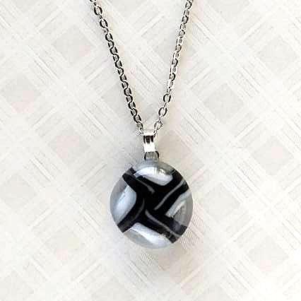 【ベネチアンガラス】モノトーンペンダント・一点物 | 2枚目