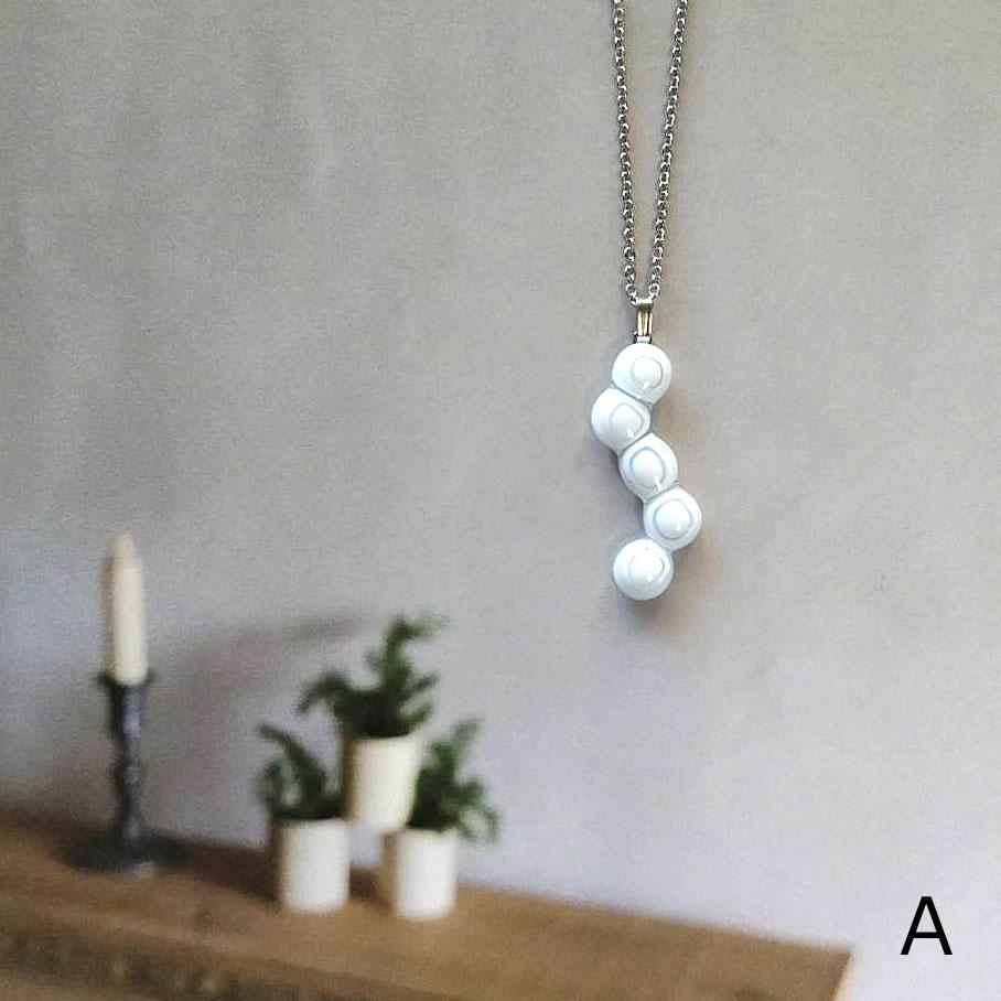 【ベネチアンガラス】白い稲妻ペンダント・選択可